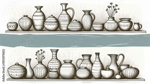 imperfect ceramic vases collection with blank pottery shape