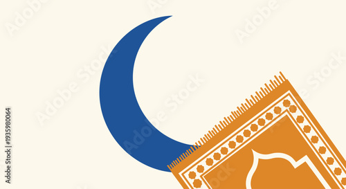 Islamic Crescent Moon and Prayer Mat