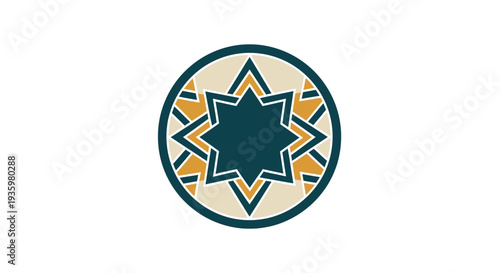 Islamic Geometric Star Pattern Motif Icon