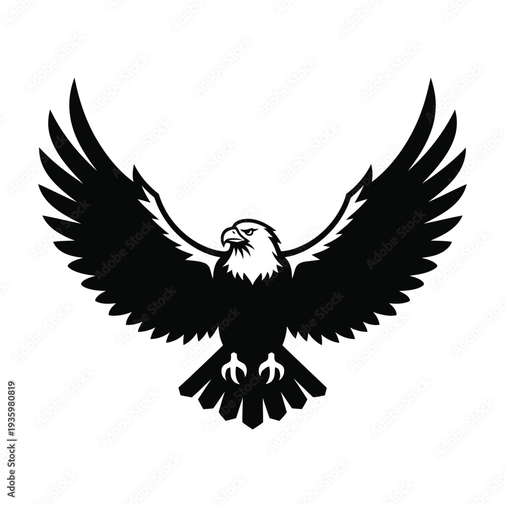 Fototapeta premium Majestic eagle spreading wings in powerful flight