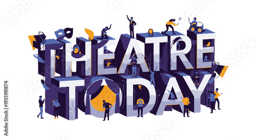 Theatre Today graphic with silhouettes of people performing various roles.