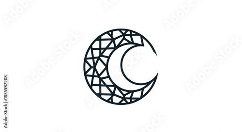 Geometric Crescent Moon Logo Design