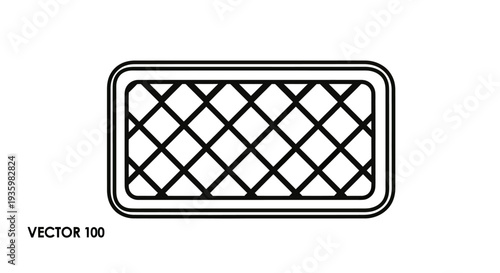 Abstract geometric pattern with diamond grid inside a rounded rectangle border