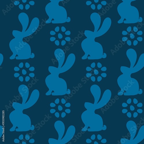 Easter eggs seamless rabbits pattern for fabrics and linens and kids clothes print and spring party accessories