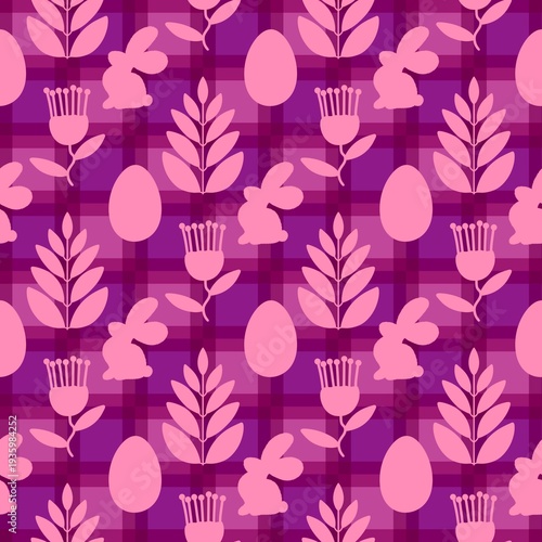 Easter eggs seamless rabbits pattern for fabrics and linens and kids clothes print and spring party accessories
