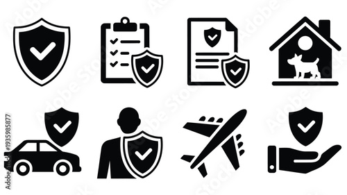 Depicting home security insurance and protection services in minimalist style, high quality professional detailed modern elegant stylish vector