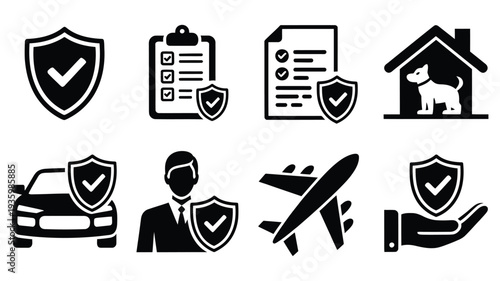 Depicting home security insurance protection service concept with minimalist design, premium quality, modern elegant style, and detailed professional vector