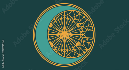 Celestial Geometric Moon Orb Emblem