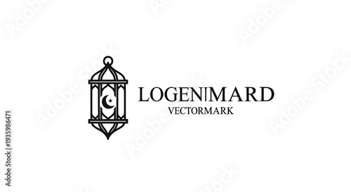 Islamic Lantern with Crescent Moon Logo Concept