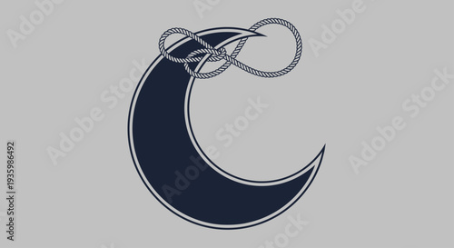Crescent Moon Symbol with Infinity Rope Knot