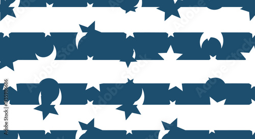 Abstract patriotic pattern with stars and stripes