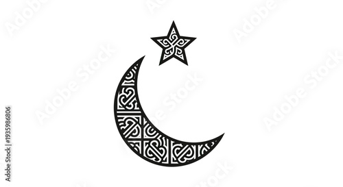 Islamic Star and Crescent Symbol Illustration