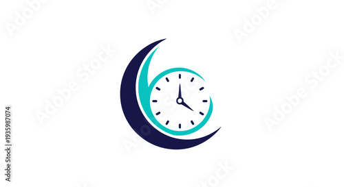 Modern Clock Logo Design on White Background