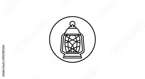 Vintage Lantern Icon Vector Illustration