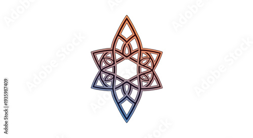 Abstract Geometric Star Symbol with Gradient Colors on White Background