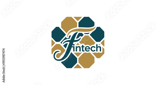 Fintech Logo with Geometric Pattern