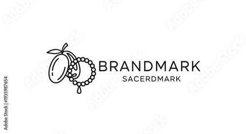 Brandmark Logo with Olive Branch and Rosary Beads - Minimalist Design
