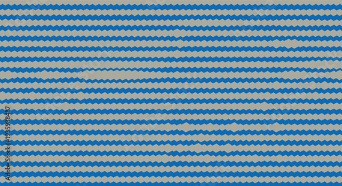 Abstract digital pattern of vibrant blue zig zag lines horizontally arranged on a textured beige background creating a modern geometric and visually dynamic composition with a sense of digital art