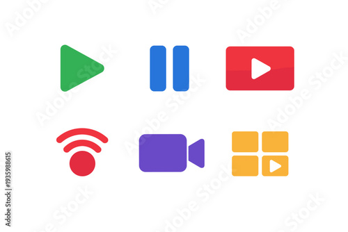 Image library media numbers play text icon background generation simple no clean