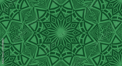 Green Geometric Mandala Pattern Background