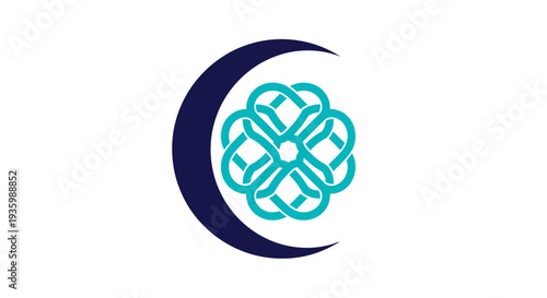 Islamic Geometric Pattern and Crescent Moon Logo Design