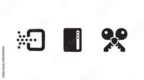 Set of 3 technology icons vector