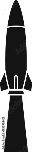Minimalist graphic of a powerful missile launching upwards, symbolizing ambition, innovation, and rapid progress