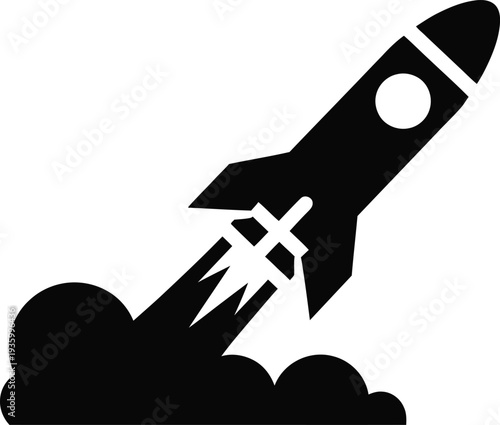 Stylized missile launch icon, representing powerful progress and future success