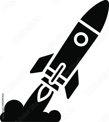 Accelerating progress with a powerful space missile launching towards success and new frontiers