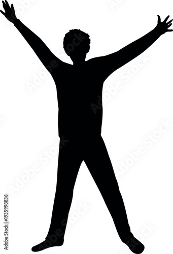 a boy body silhouette vector