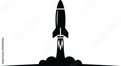 Powerful missile launch for innovative business ventures and rapid technological progress