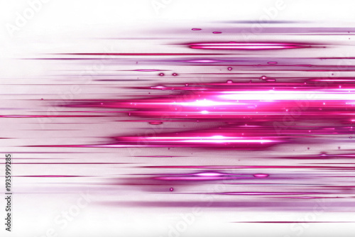 Vibrant pink speed lines and fast motion blur effect with glowing highlights on grid base
