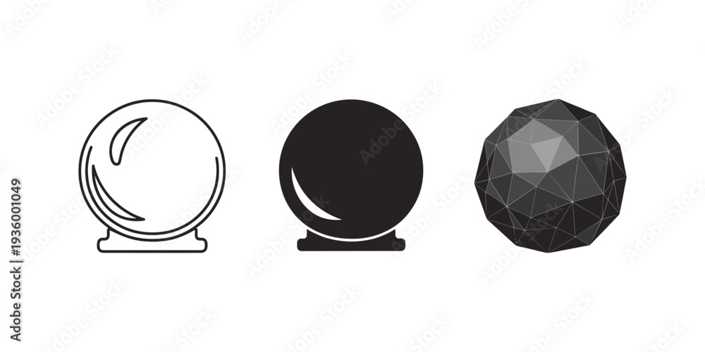 Fototapeta premium Crystal Ball Icons Set