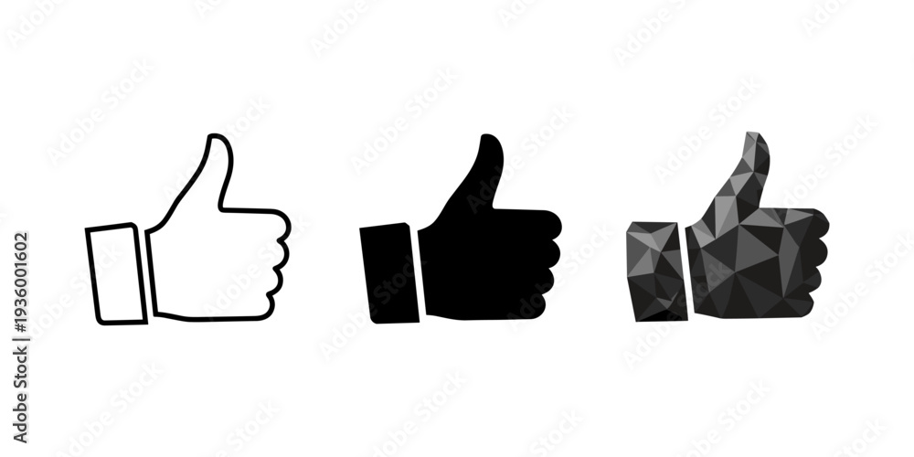 Obraz premium Thumbs Up Icon Set