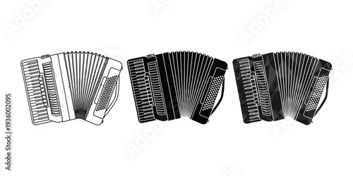 Accordion Musical Instrument Set