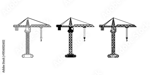 Construction Crane Icons Set