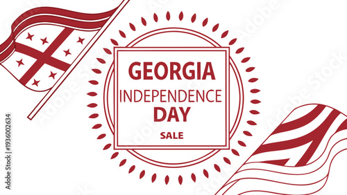 Georgia Independence Day sale label with red text and white background