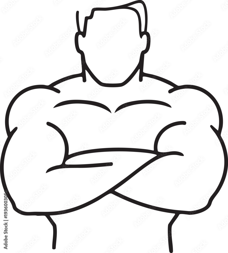 Obraz premium Muscular man with arms crossed in a confident pose