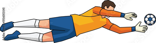 Soccer goalkeeper diving to make a save