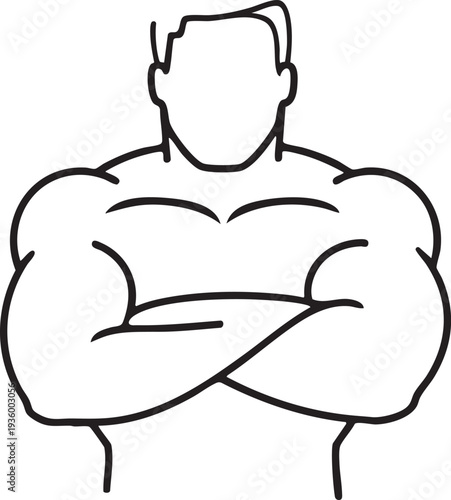 Muscular man with arms crossed in a confident pose