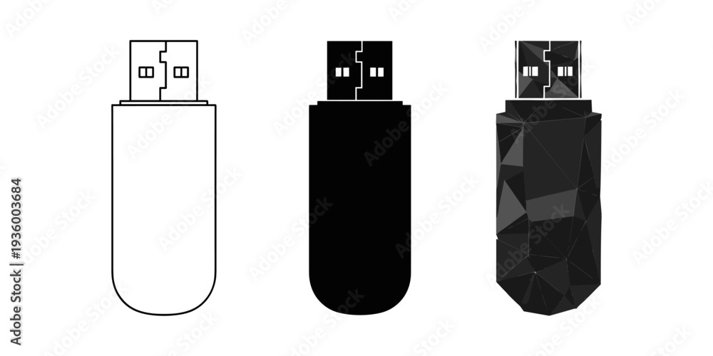 Fototapeta premium USB Drive Icons Set