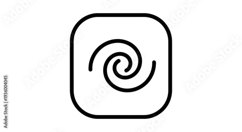 Abstract Swirl Icon - Minimalist Spiral Symbol on White Background
