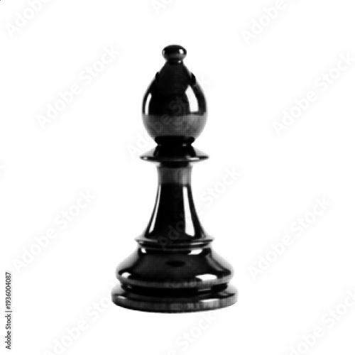 Halftone Chess Pawn Piece Strategy Board Game Minimal Vector Illustration