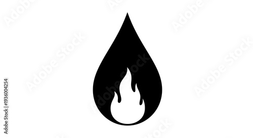 Black fire icon on white background