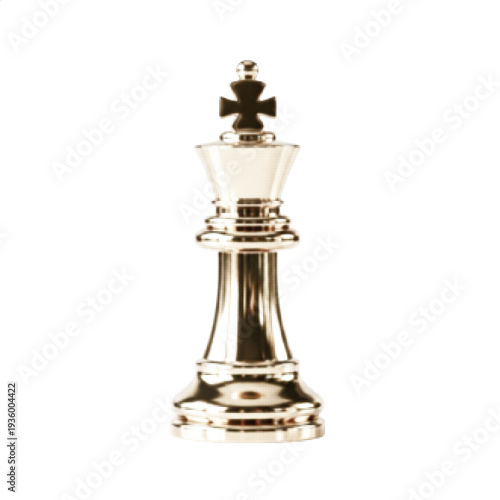 Luxury Gold Chess King Piece Halftone Vector Strategy Leadership Concept
