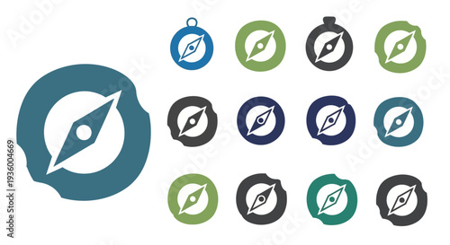 Compass Icons Set: Navigation, Direction, Adventure, Wayfinding, Travel & Exploration