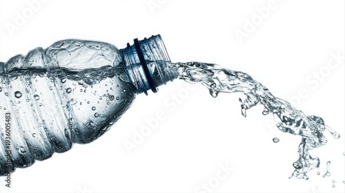 water pouring from a plastic bottle