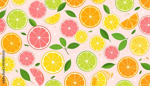Colorful Citrus Fruit Pattern - A Refreshing and Vibrant Design.
