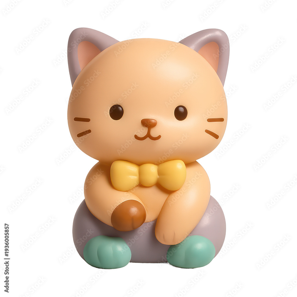 Fototapeta premium PNG Cute cartoon cat with bowtie.