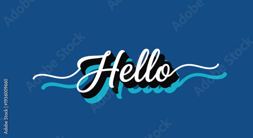 Hello Word Text Typography Design